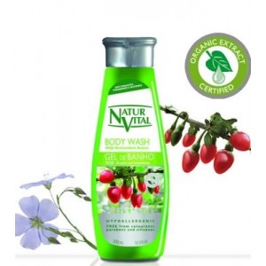 Хипоалергичен душ-гел и пяна за вана с Годжи бери и Ленено семе – Natur Vital